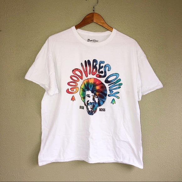 Vintage Tops - Bob Ross ‘Good Vibes Only’ Tee